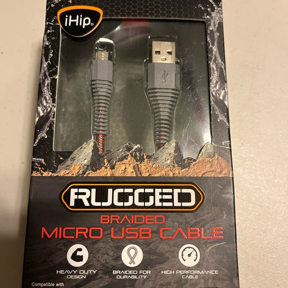 Braided micro usb cable. Rugged. 10ft by ihip - Picture 6 of 7